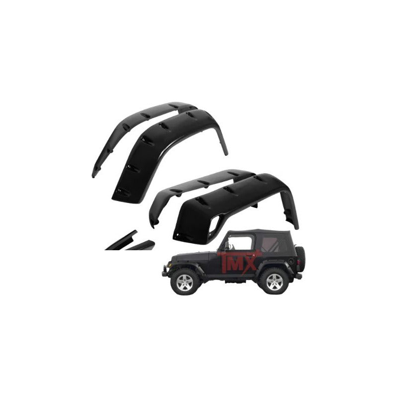 Cantoneras Para Jeep Wrangler Tj 97 98 99 2000 A 2006 Mate Negro