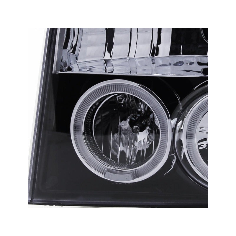 Double Halo Led Headlights Ford F-150 F-250 F-350 Bronco 1992 to 1996