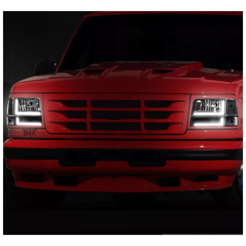 Par Faros Led Drl Ford F-150 F-250 F-350 Bronco 1992 A 1996 Ambos Lados