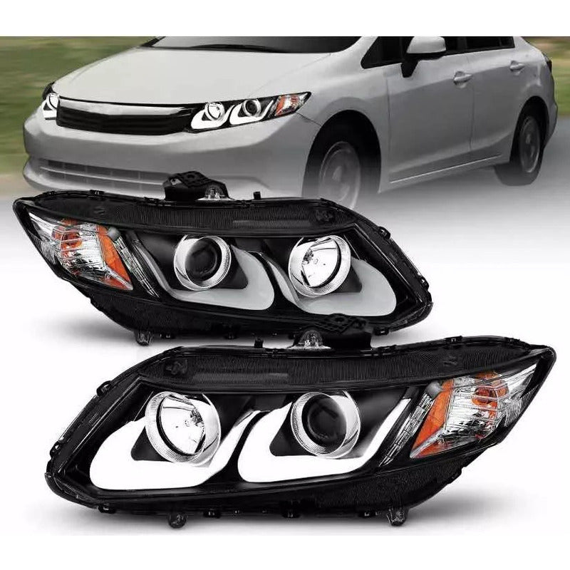 Faros Led Negros Honda Civic 2012 2013 2014 2015