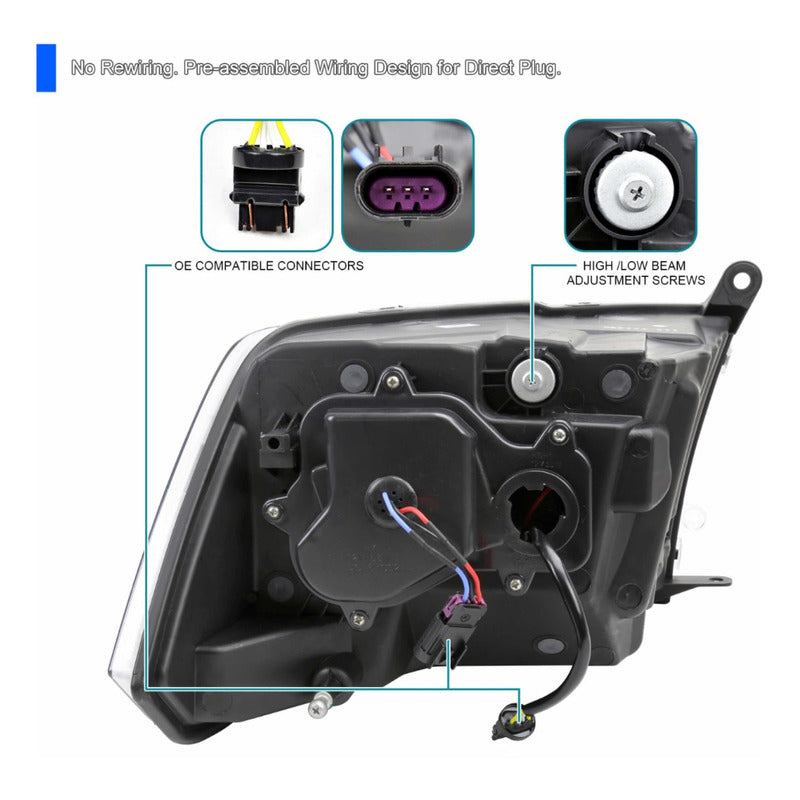 Faros Led Secuenciales Ram 2009 2010 A 2018 Con Bulbos Led