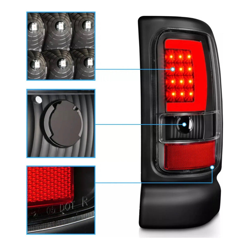 Combo Faros Y Calaveras Led Dodge Ram 1994 A 2001