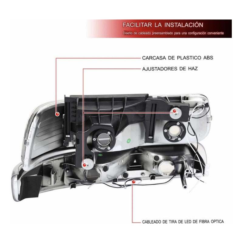 Faros Led Cheyenne Silverado Con Daño 1999 A 2002 Ambos Lados