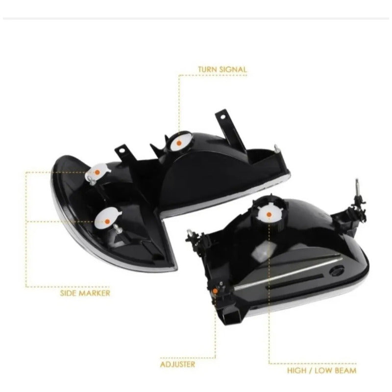 Faros Delanteros Ford Explorer Con Daño 1995 A 2002 Negro