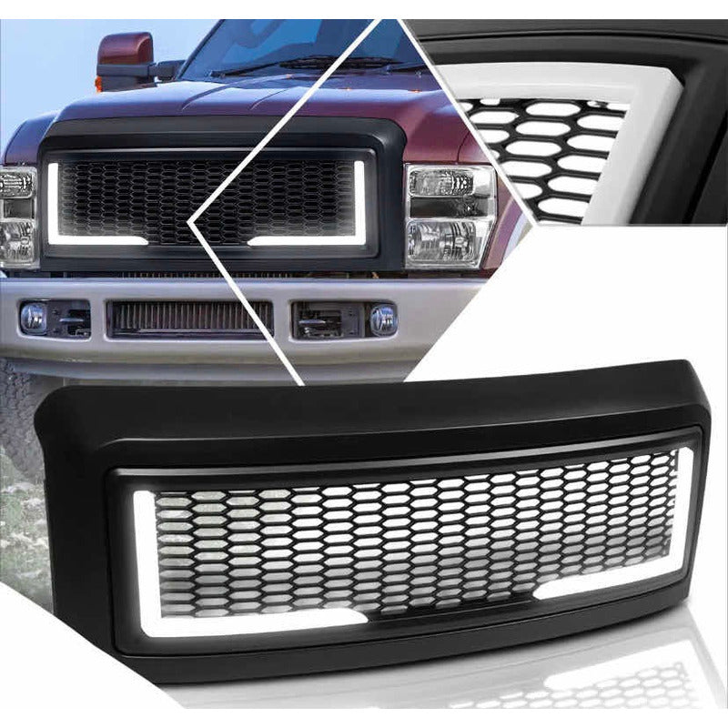 Parrilla Panal Ford F-250/f-550 Led Drl 2008 2009 2010