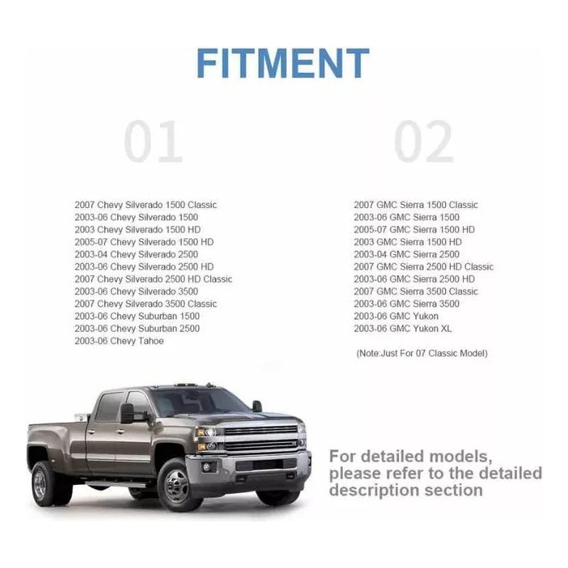 Espejos Silverado Sierra 1500 2500hd 3500hd 2003 A 2007
