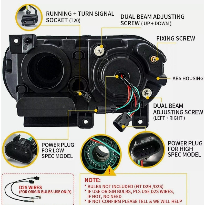 Double Beam Led Headlights Dodge Challenger 2008 2009 2010 to 2014