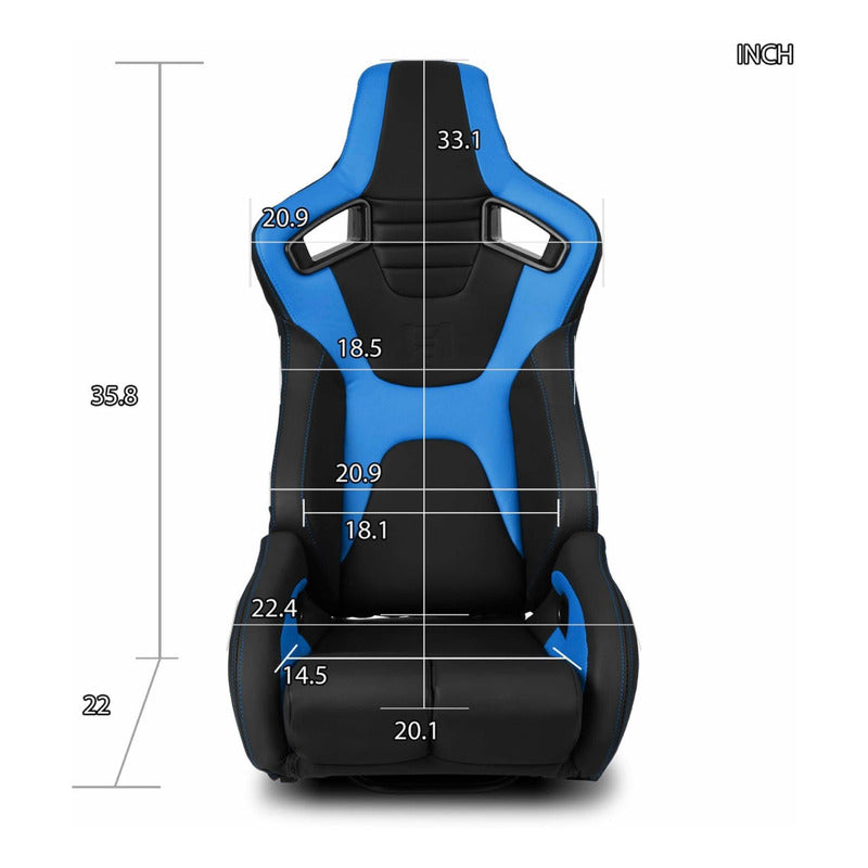 Universal Reclining Racing Seats with Adjustment Slider