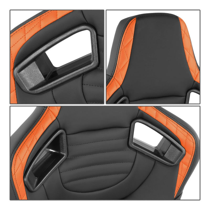 Asientos De Carreras Reclinables Vocho Rzr Tubular Naranja