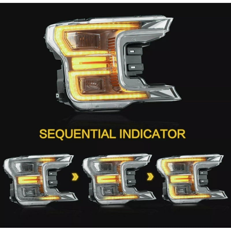 Faros Led Secuencial Ford Lobo F-150 Xlt 2018 2019 2020