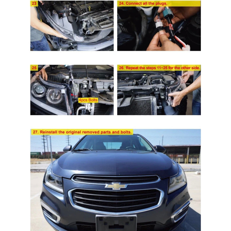 Faros Delanteros Led Chevy Cruze 2011 2012 2013 2014 2015 Ambos Lados