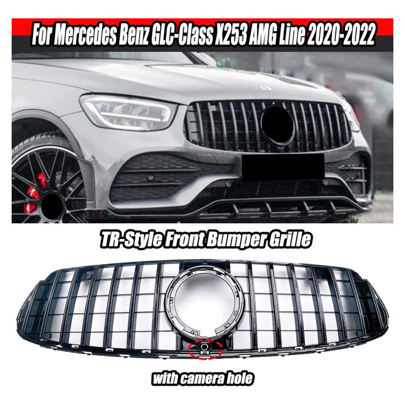 Parrilla Delantera Gt Mercedes Benz Glc X253 2020 A 2022 Negro Cromo Brillante