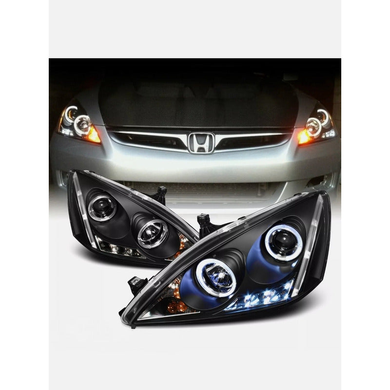 Dual Halo LED Headlights for the Honda Accord 2003 to 2007