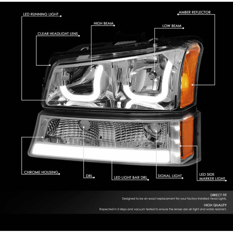 LED Headlights Chevrolet Silverado Avalanche 2003 to 2007
