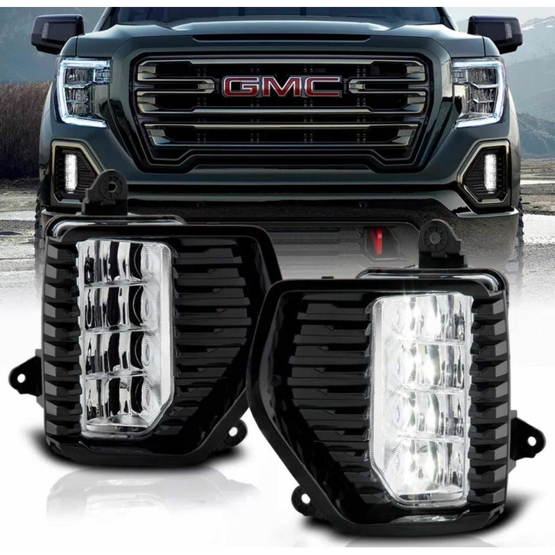 Set Faros De Niebla Led Gmc Sierra 1500 2019 2020 2021