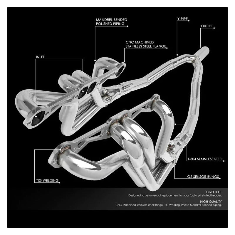 Header Exhaust Chevrolet Camaro V8 Sbc Automatic 1982 to 1992