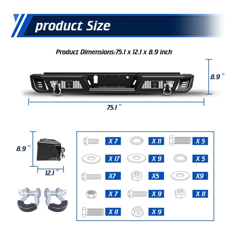Defensa Trasera Led Ford F-150 Lobo 2021 2022 2023