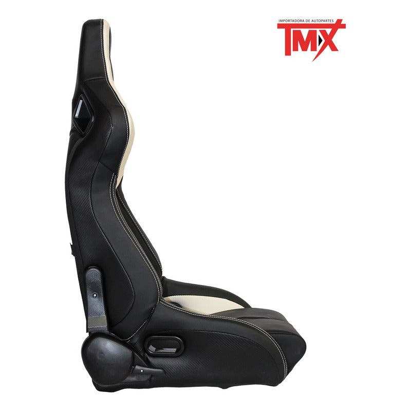 Par De Asientos Estilo De Carreras Pvc Con Deslizador
