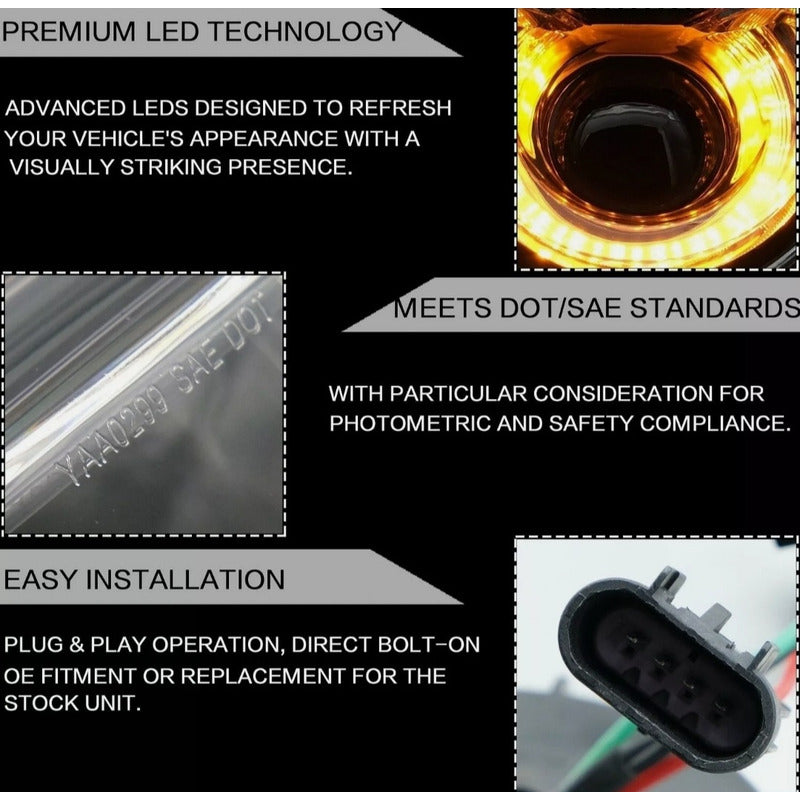 Double Beam Led Headlights Dodge Challenger 2008 2009 2010 to 2014