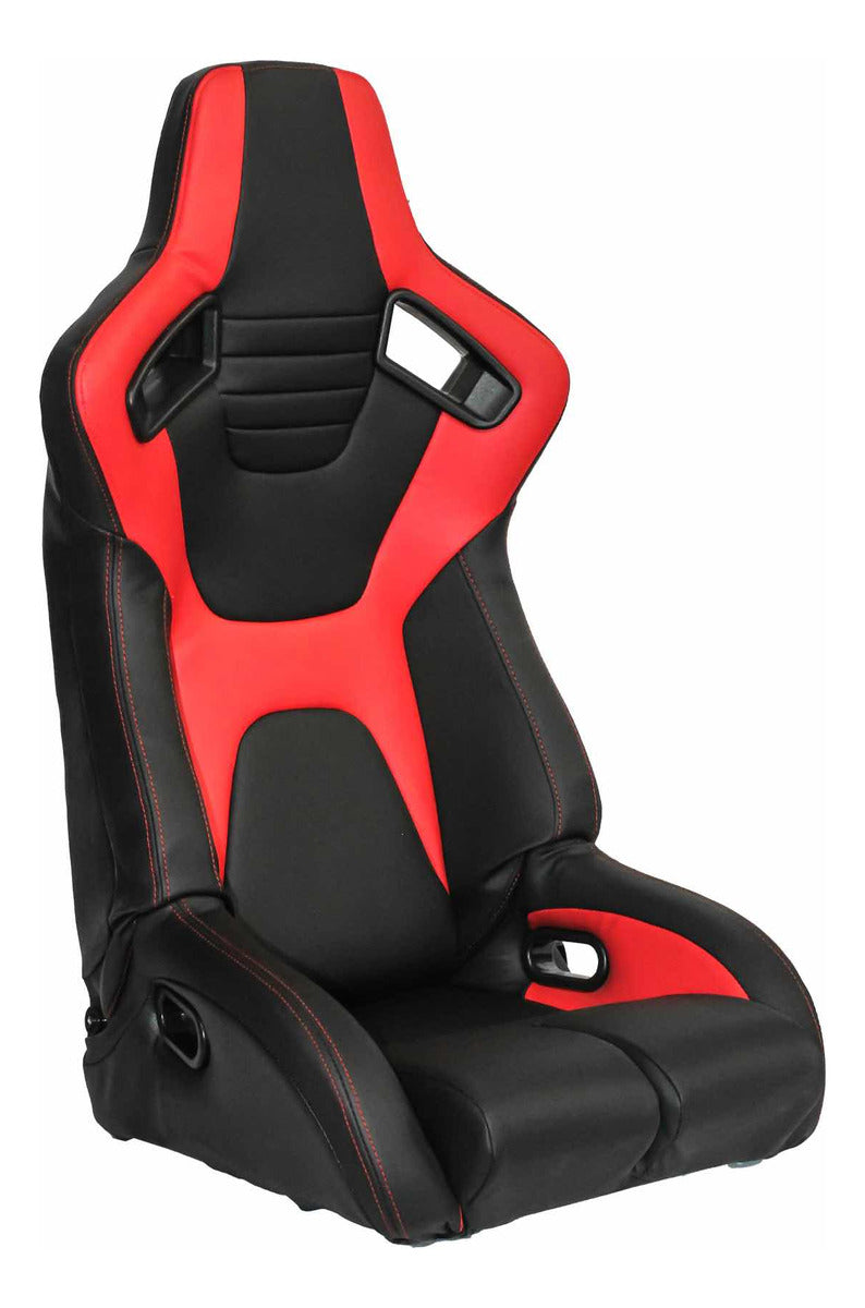 Par De Asientos Estilo De Carreras Pvc Con Deslizador