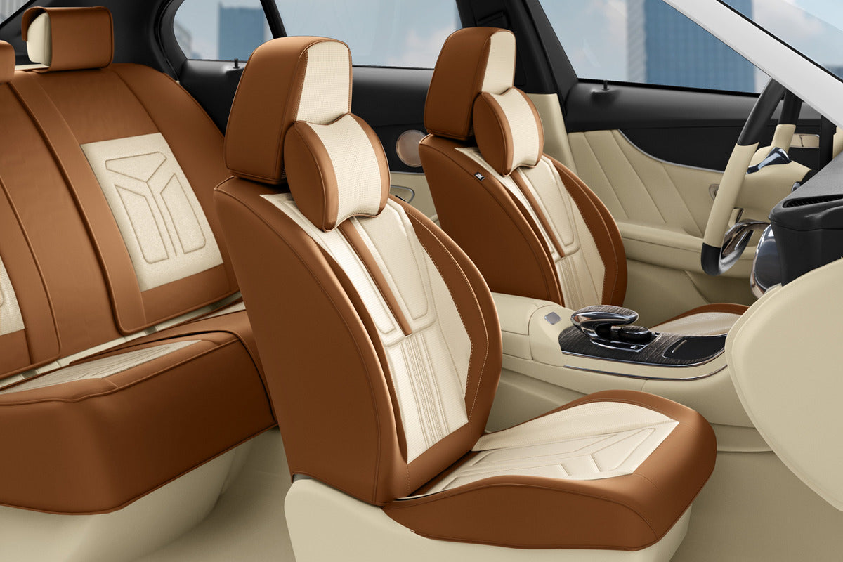 Cubre Asientos Delanteros Y Traseros De Cuero Lujo Universal