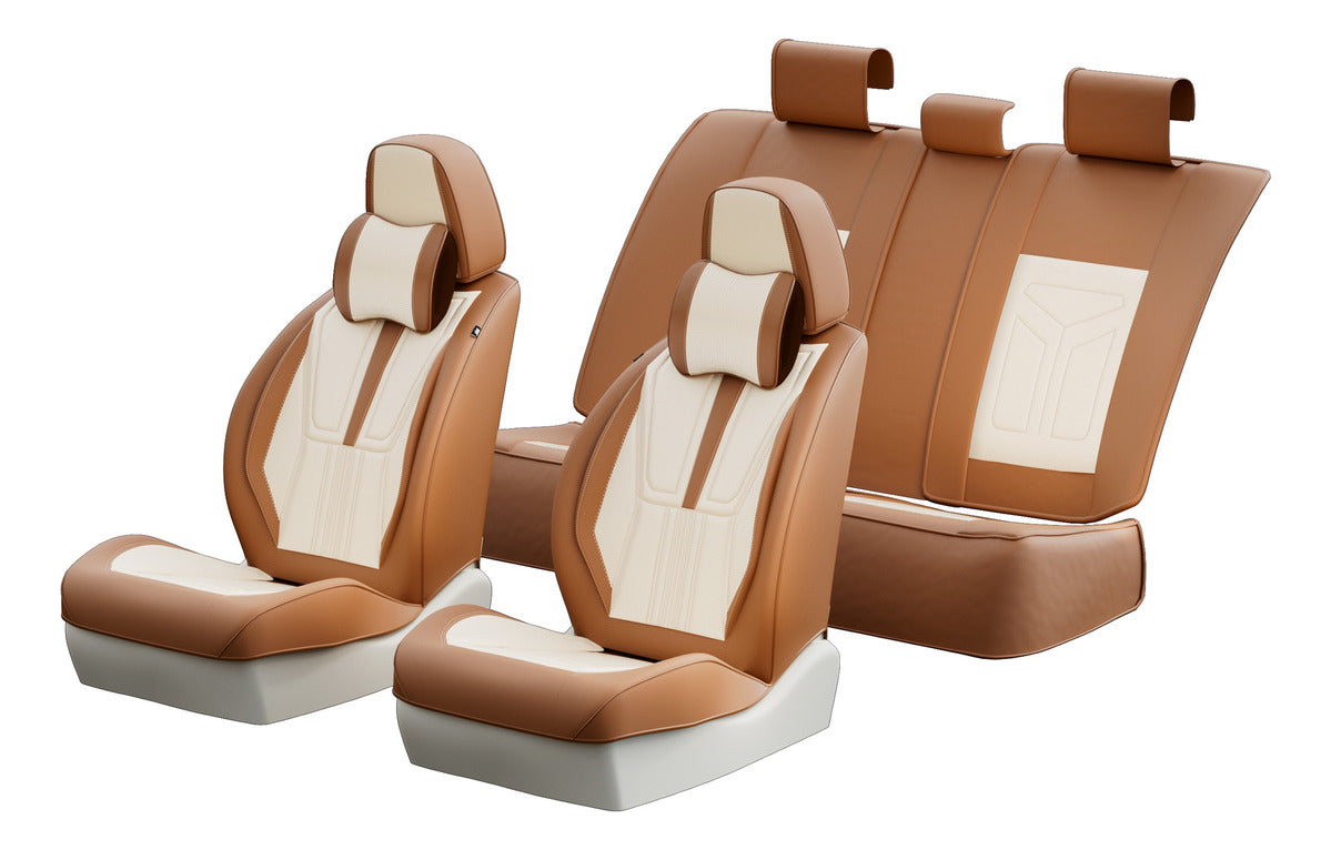 Cubre Asientos Delanteros Y Traseros De Cuero Lujo Universal