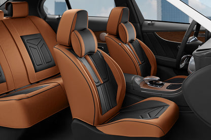 Cubre Asientos Delanteros Y Traseros De Cuero Lujo Universal