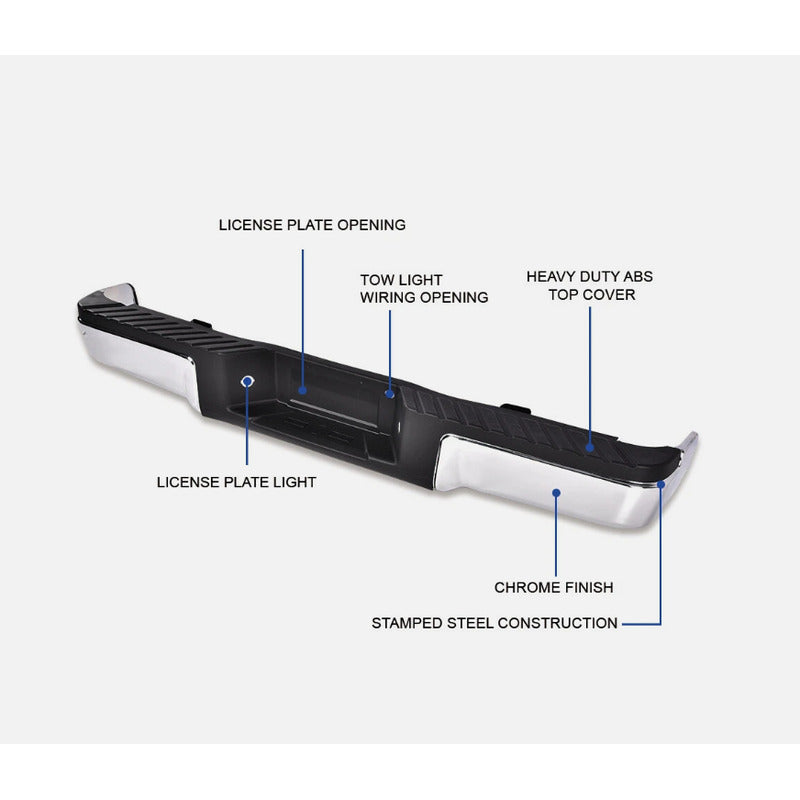 Defensa Trasera Cromada Ford F-150 2009-2014 Sin Sensores