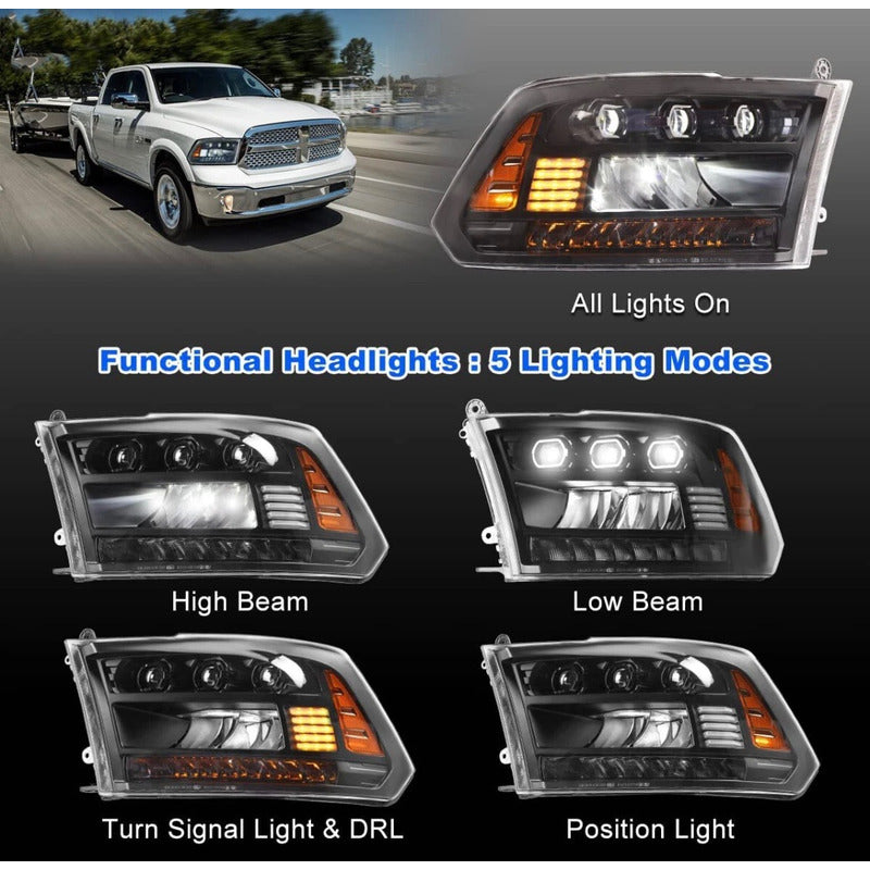 Faros Delanteros Led Ram 1500 2500 3500 2013 A 2018 Ambos Lados