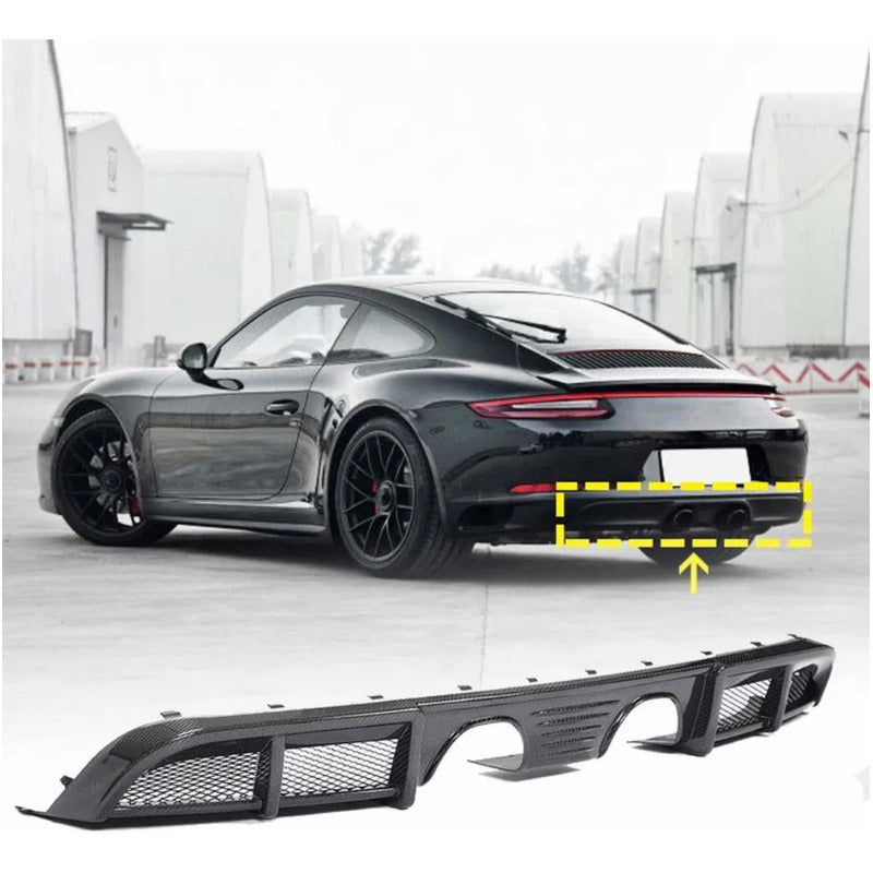 Difusor Trasero Fibra Carbono Real Porsche Carrera 911 2017