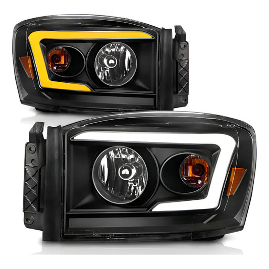 Faros Led Fondo Negro Ram 1500 2500 2006 2007 2008 Ambos Lados