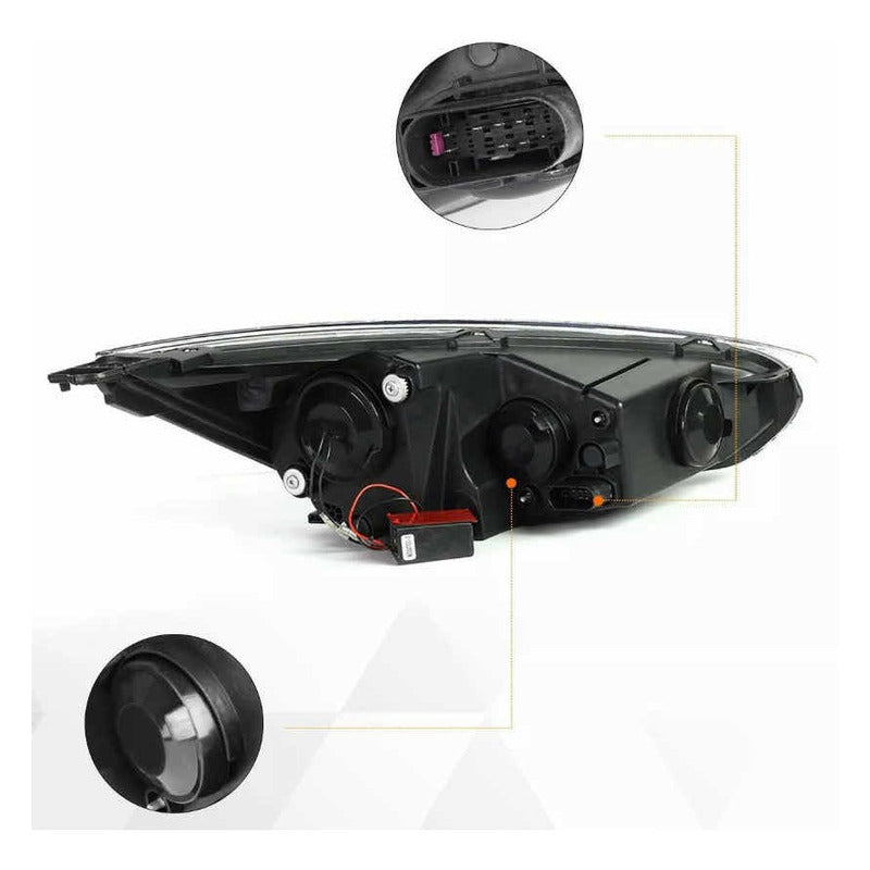 Faros Led Para Ford Focus Ahumado/ambar 2015 2016 2017 2018