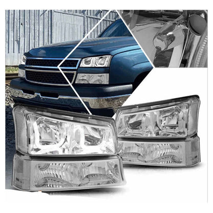 Halo Led Headlights Chevrolet Silverado Avalanche 2003 to 2006