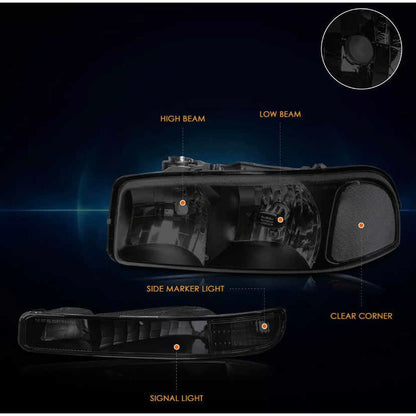 Headlights GMC Sierra Yukon Xl 1999 to 2007