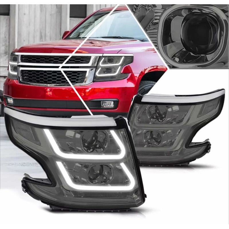 Smoked Led Headlights Chevrolet Tahoe Suburban 2015 to 2020
