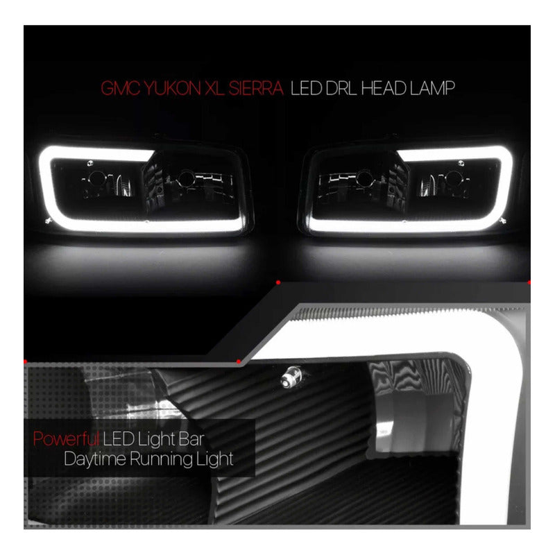 Led Drl Headlights GMC Sierra Yukon 1999 to 2007