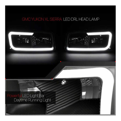 Led Drl Headlights GMC Sierra Yukon 1999 to 2007
