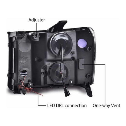 LED Headlights for the GMC Sierra 1500, 2500HD, and 3500HD (2007 to 2013)