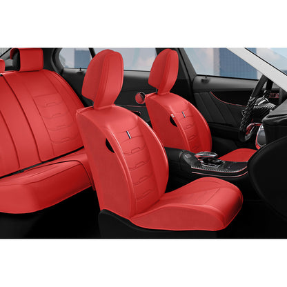 Cubre Asiento Lujo Juego Completo Cuero Sintético