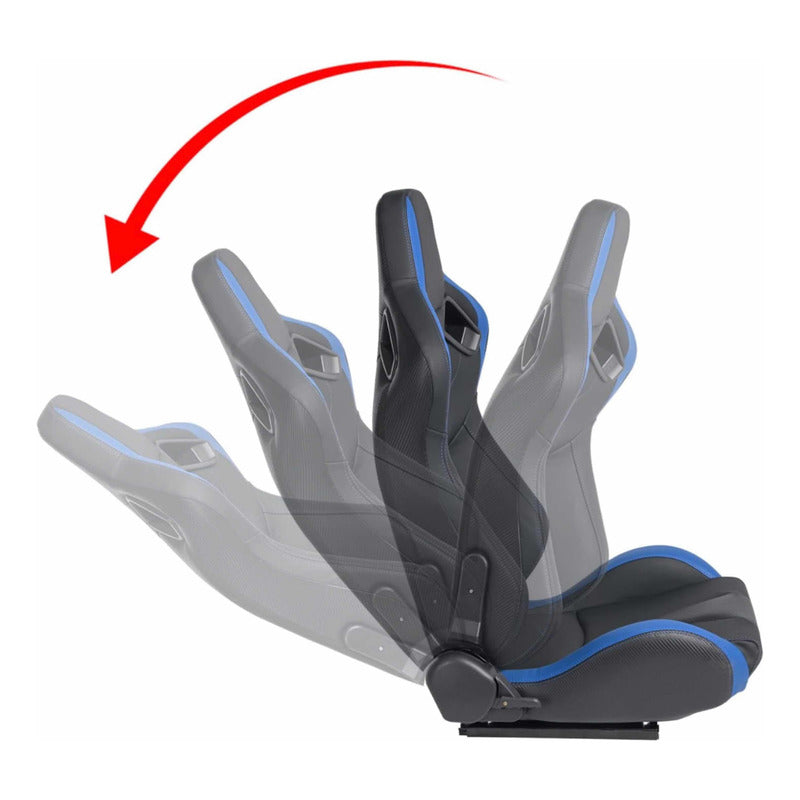 Universal Blue PVC Racing Seats With Slider