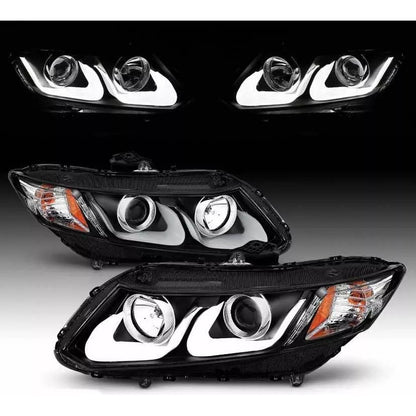 Faros Led Negros Honda Civic 2012 2013 2014 2015