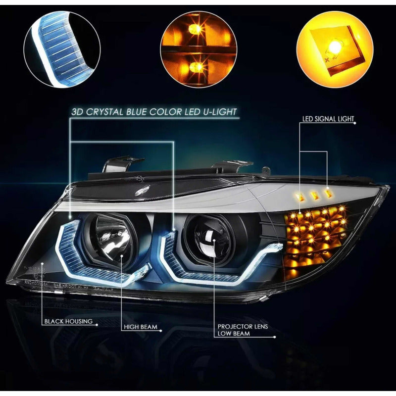 Faros Led Halo Bmw E90 Serie 3 2009-2012 Derecho