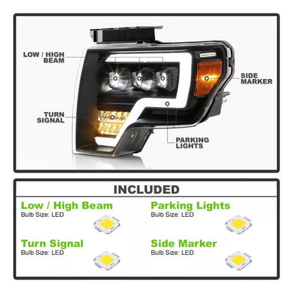 Led headlights Ford F-150 Lobo 2009 to 2014