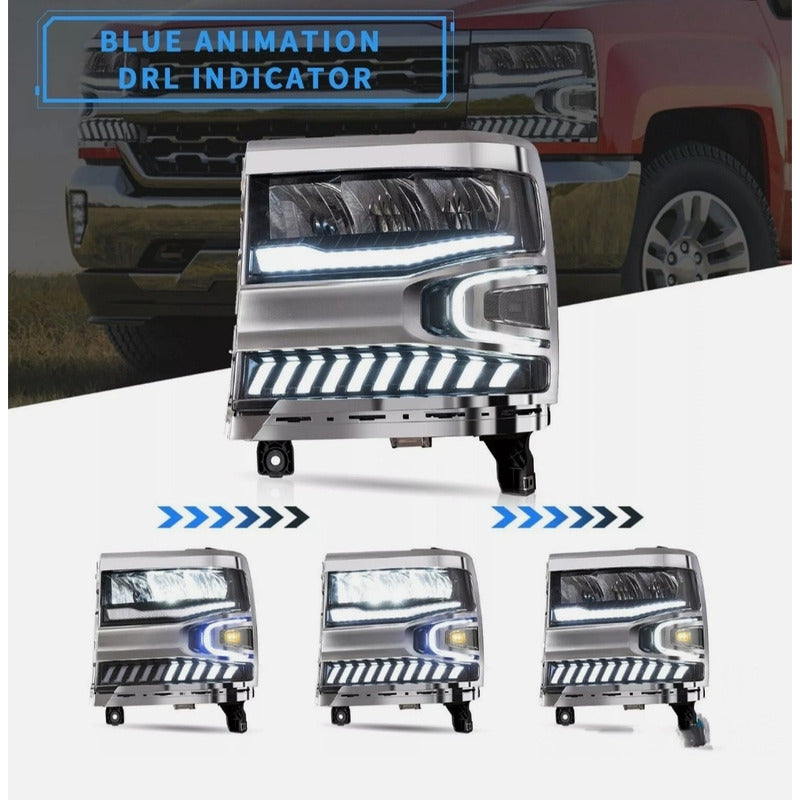 Led Drl Headlights Chevy Silverado 2016 2017 2018