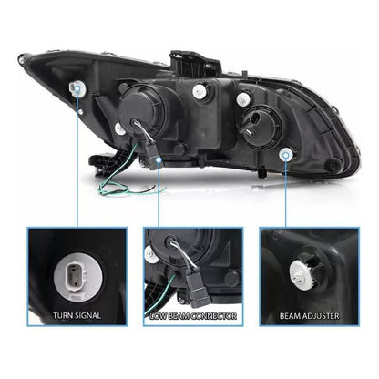 Faros Led Negros Honda Civic 2012 2013 2014 2015