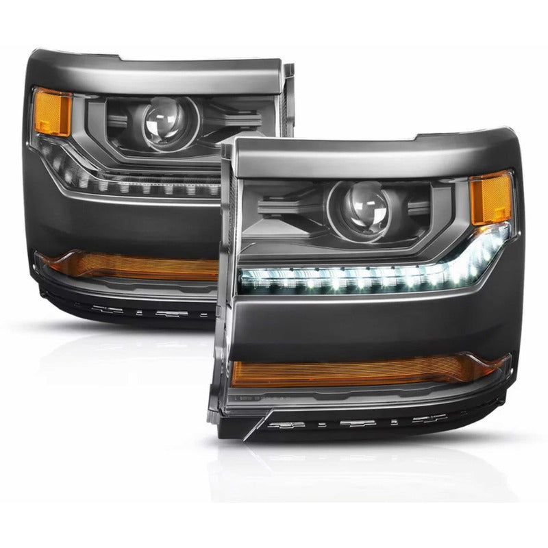 Faros Led Silverado 1500 2015 2016 2017 2018 Negro