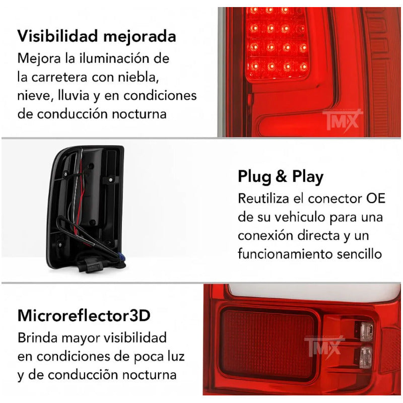 Calaveras Led Gmc Sierra 2007 2008 2009 2010 A 2013 Ambos Lados Transparente