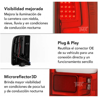 Calaveras Led Gmc Sierra 2007 2008 2009 2010 A 2013 Ambos Lados Transparente