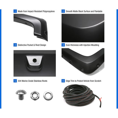 Cantoneras Delanteras Y Traseras Toyota Tacoma 2024 2025 Negro