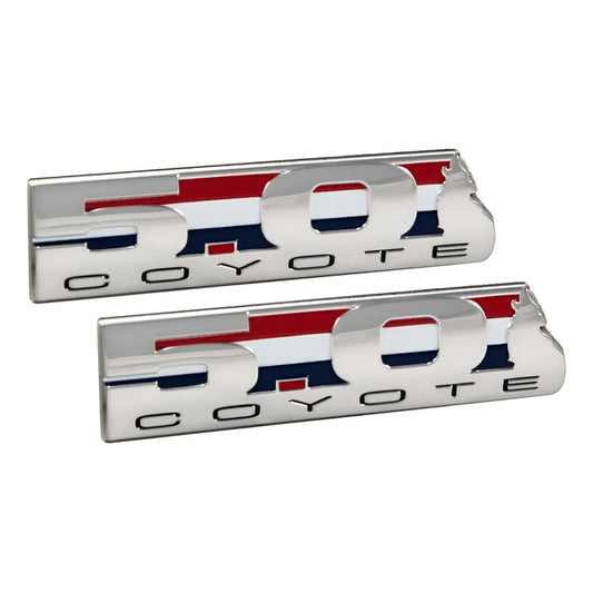 Logo Insignia Mustang Gt 5.0 Coyote Guardabarros Puertas 2 Cromado